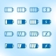 Thin Icon Set Battery Charge Level Vector