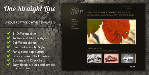 One Straight Line - unique portfolio template - Portfolio Creative