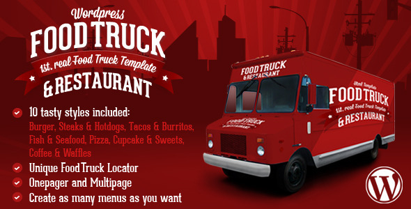 Food Truck & Restaurant 10 Styles - WP Theme - Restaurants & Cafes Entertainment