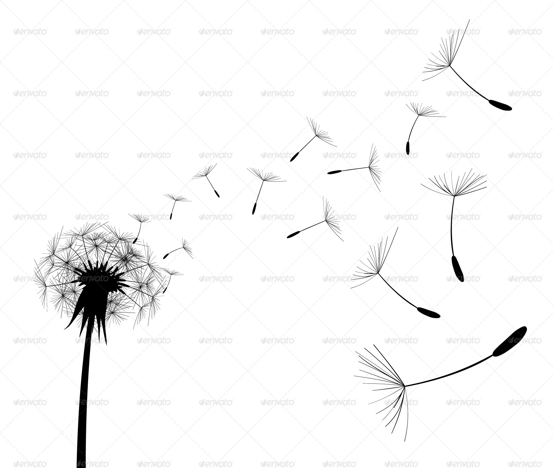 dandelions blowing the wind coloring pages - photo #2