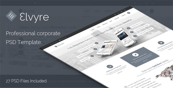 Elvyre Professional Corporate PSD Template - Business Corporate
