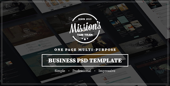 Missions | One Page Multi-Purpose PSD Template - Business Corporate