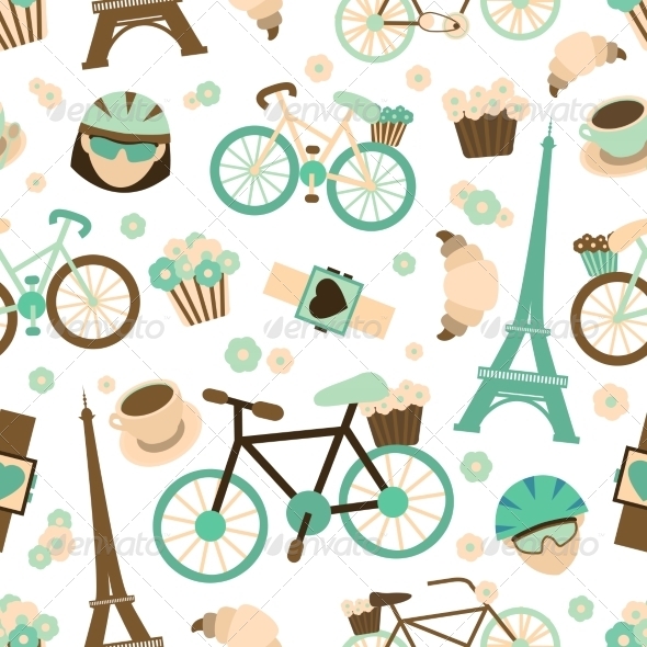 Bicycle Seamless Pattern (Travel)