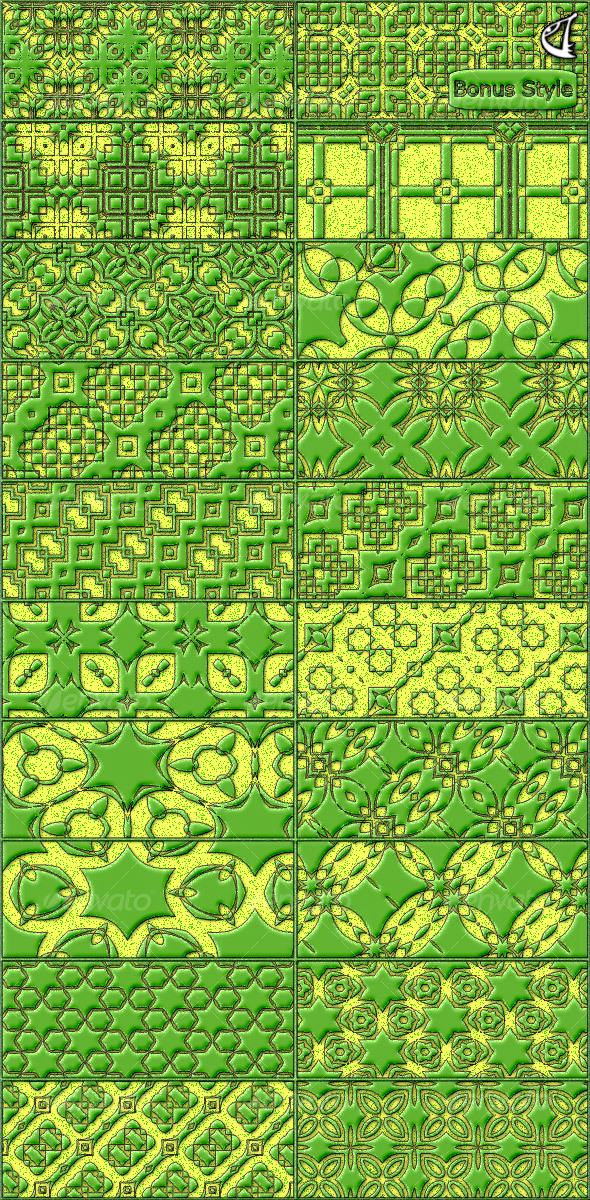 20 cool patterns for Photoshop and a bonus style Key Fabric mosaic roof 
