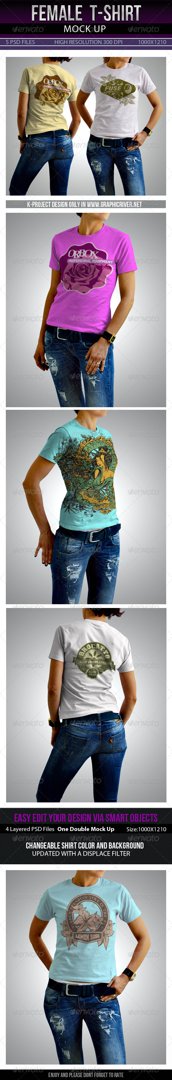 Female T-Shirt Mock Up - T-shirts Apparel