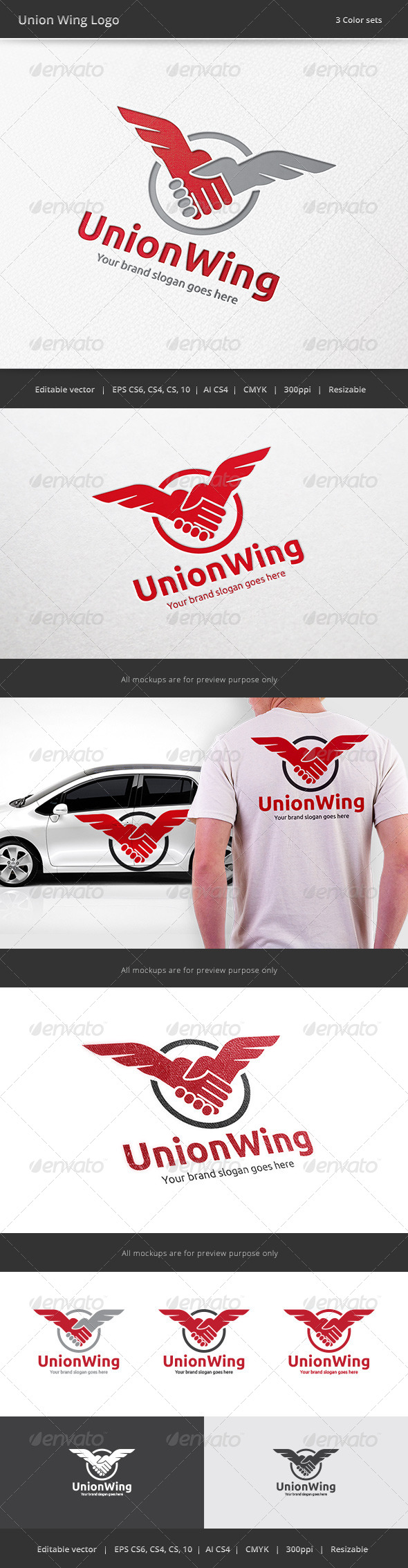 Union Wing Logo - Objects Logo Templates