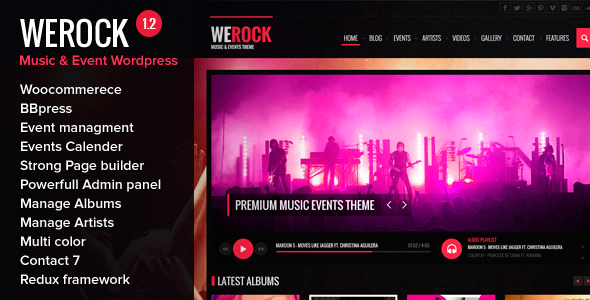 WeRock Multipurpose Music & Event WordPress Theme - Entertainment WordPress
