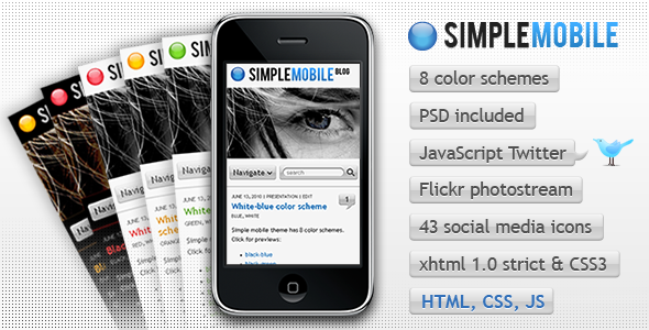 Simple Mobile template - ThemeForest Item for Sale