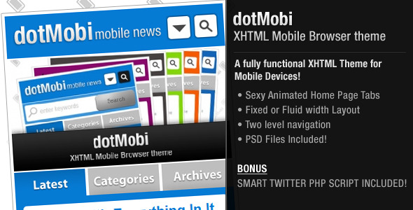 dotMobi - XHTML Theme for Mobile Devices - ThemeForest Item for Sale