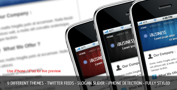 iBusiness iPhone Template - ThemeForest Item for Sale