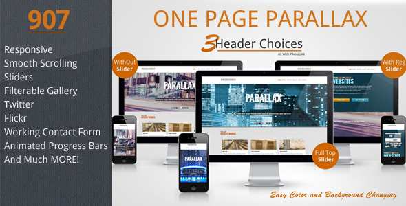 907 - Responsive One Page Parallax