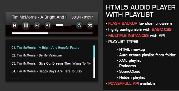HTML5 Audio Player with Playlist - CodeCanyon Item for Sale