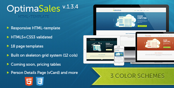 OptimaSales - Responsive HTML5/CSS3 Template - Technology Site Templates