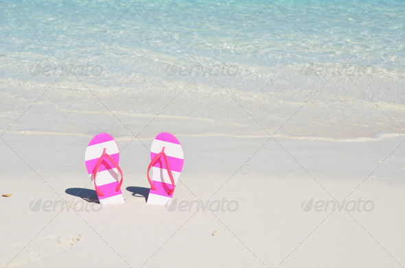 Flip-flops on the beach