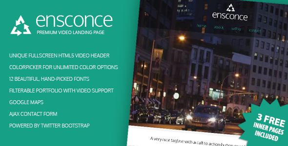 01 ensconce Premium Video Landing Page