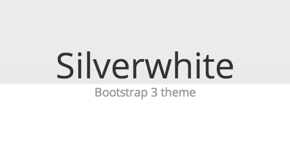 Silverwhite - Bootstrap Skin - CodeCanyon Item for Sale