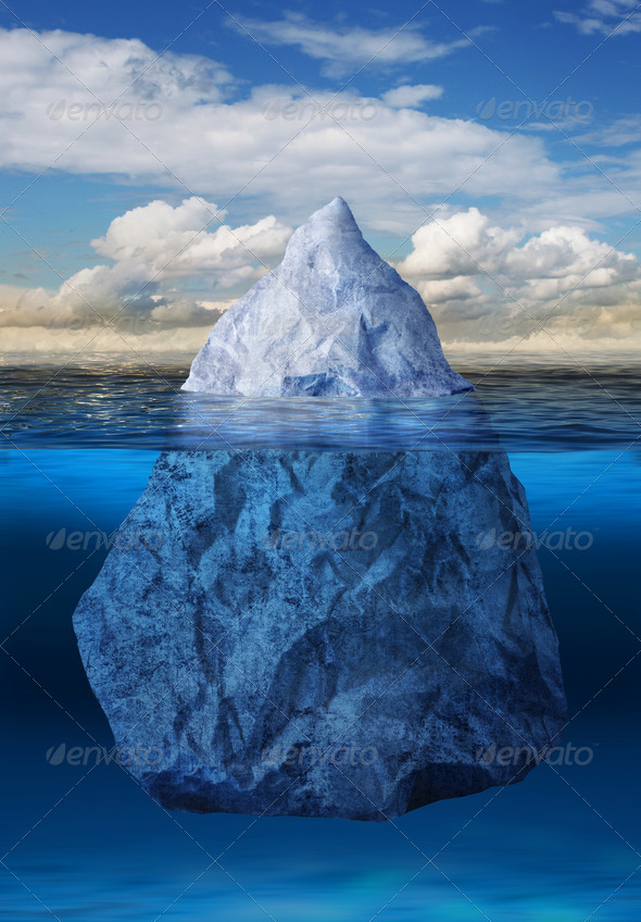 Iceberg floating in ocean