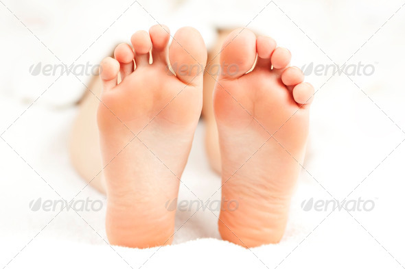 Bare relaxed feet
