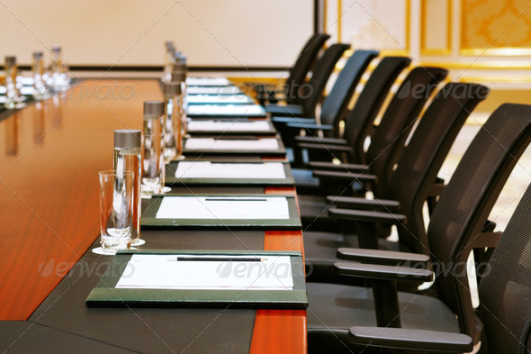 A detail shot of a meeting room