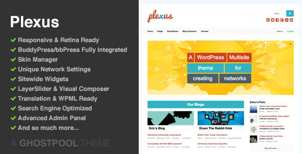 Plexus: Network WordPress & BuddyPress Theme - BuddyPress WordPress