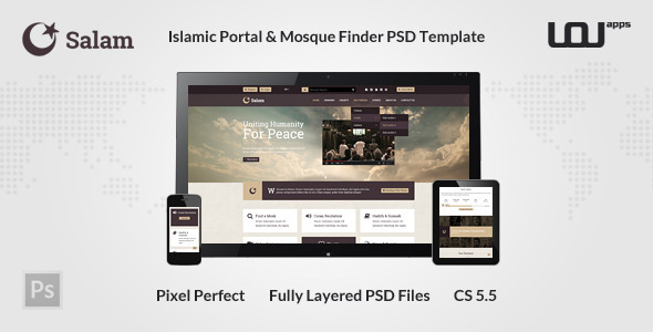 Salam - Islamic Portal & Mosque Finder - Nonprofit PSD Templates