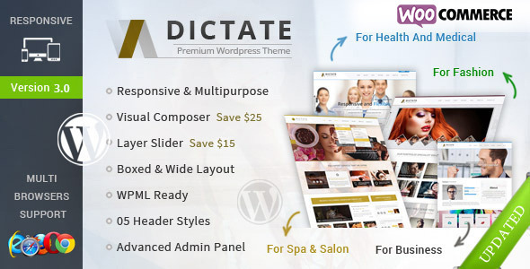 Dictate - Business, Fashion, Medical, Spa WP Theme - Health & Beauty Retail
