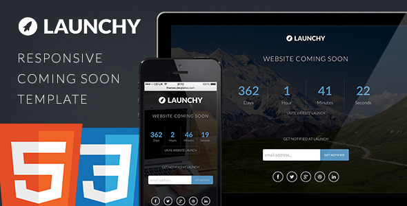 Launchy - Responsive Coming Soon Template - Under Construction Specialty Pages