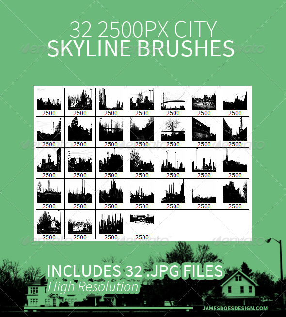 32 City Skyline Brushes