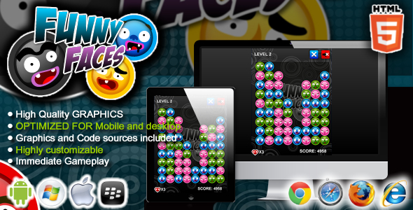 Funny Faces - HTML5 Game - CodeCanyon Item for Sale
