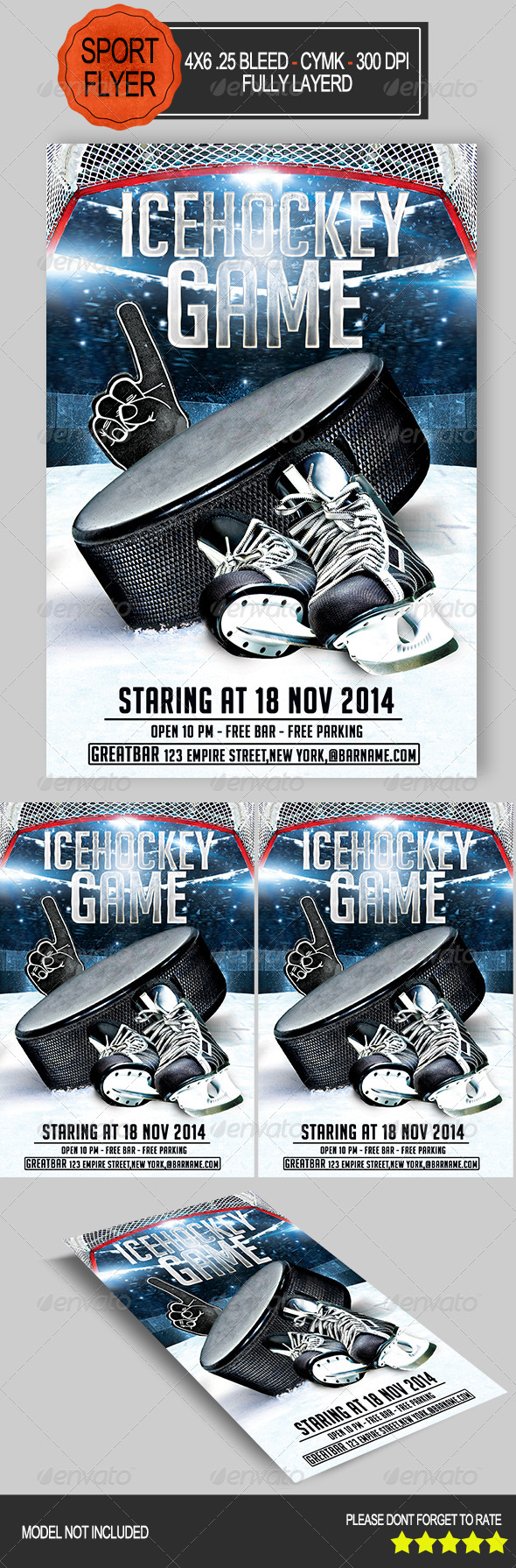 Ice Hockey Game Flyer (Sports)